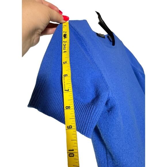 Vintage Valerie Stevens 2 Ply Cashmere Cobalt Bright Blue Short Sleeve Sweater‎ - Picture 10 of 12